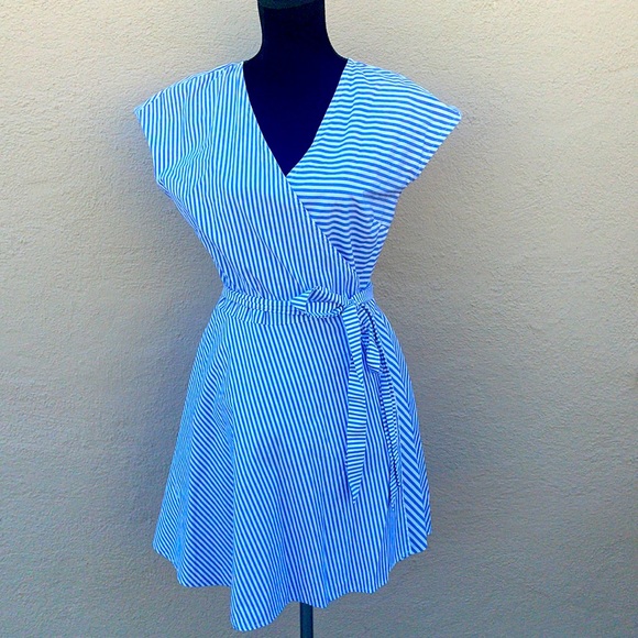 Vineyard Vine Grier Stripe Mix Wrap Wrap Dress - Picture 3 of 9